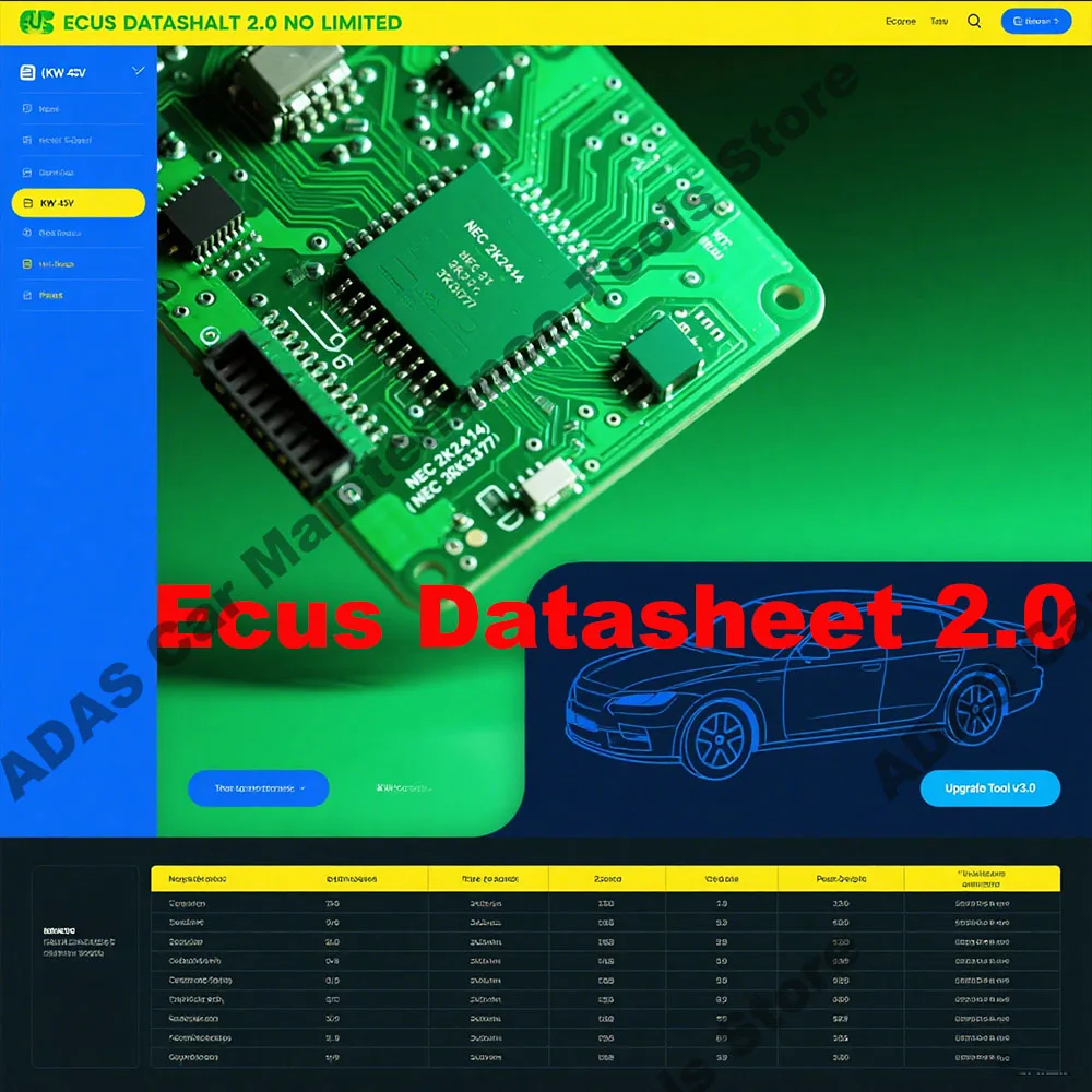 New Ecus Datasheet 2.0 obd2 scanner Car Maintenance Tools and Additional Information PCB Schematics with Electronic Components