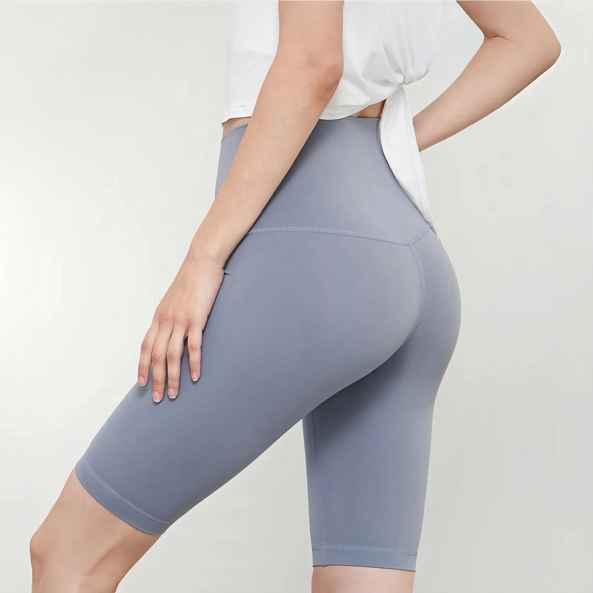 2024 New 25 Colors High Waist Yoga Shorts Women Naked Feeling Gym Shorts High Elastic Seamless Scrunch Workout Shorts Gym Wear