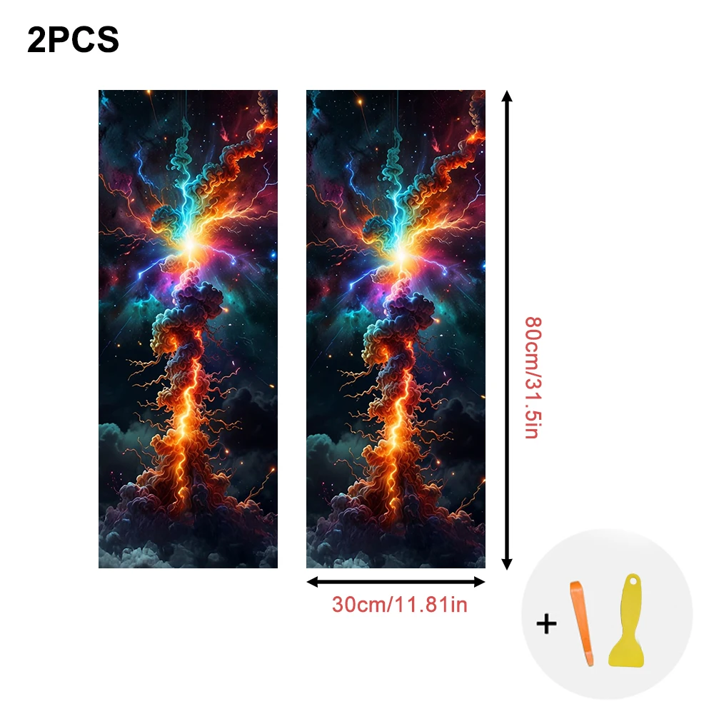 2-piece set of laser-etched pattern self-adhesive car A-pillar trim, elastic fabric, automotive interior accessories.