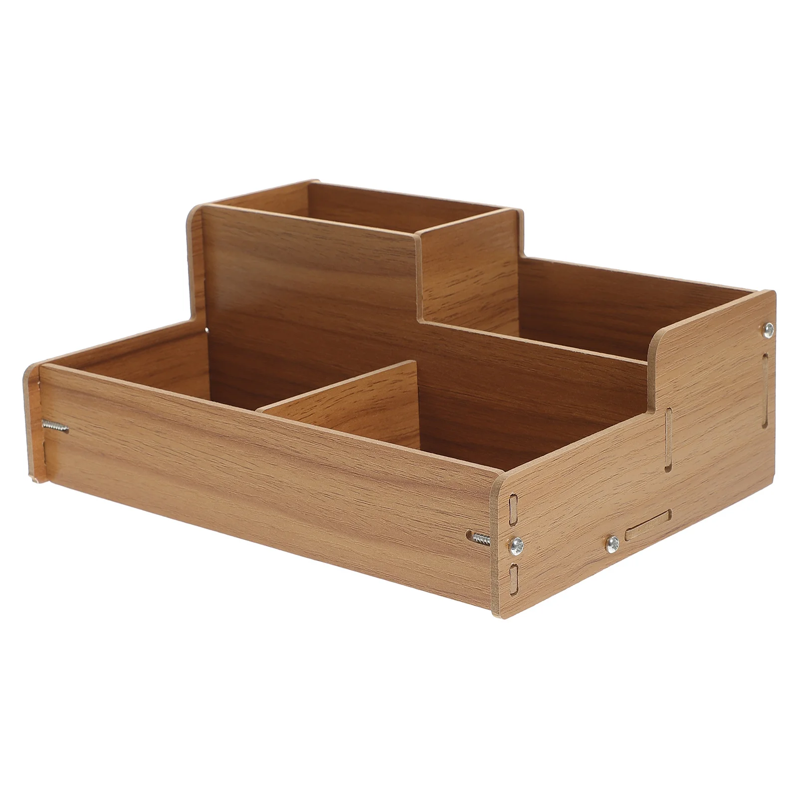 

Wooden Desktop Pen Holder Organizer with Drawer Multi-Compartment Storage for Office Study Desk Accessory Pen Organizer