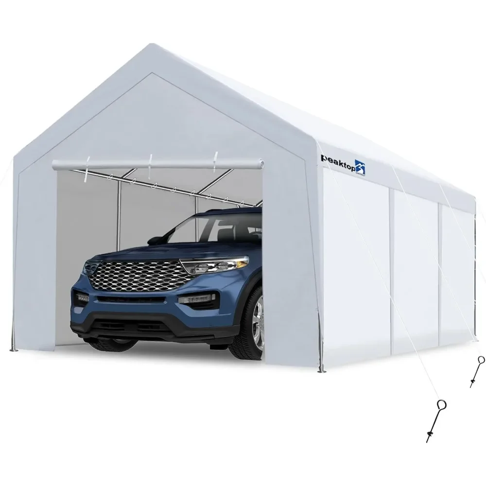 

Heavy Duty Carport with Removable Sidewalls, Portable Car Canopy, Garage Tent, Boat Shelter, Reinforced Triangular, 10x20'