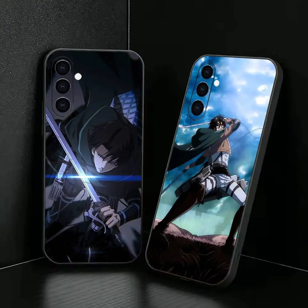 Attack on Titan Levi Ackerman Phone Case For Samsung Galaxy A73,A72,A71,A70,A53,A52,A51,Soft Silicone Black Cover