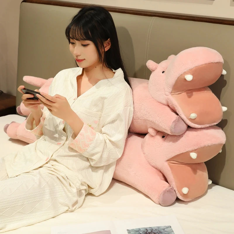 

100cm Pink Hippopotamus Soft Stuffed Plush Toys Cute Animal Cushion Bedroom Sofa Hug Pillow Birthday Gifts For Girls