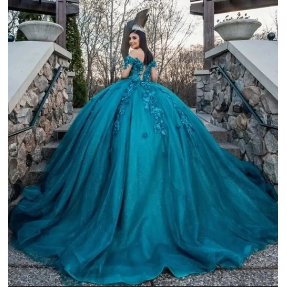 فساتين Princess Quinceanera 2022 مزينة بالدانتيل الحلو 16 فستان بأكمام طويلة vestidos de 15 فساتين حفلات