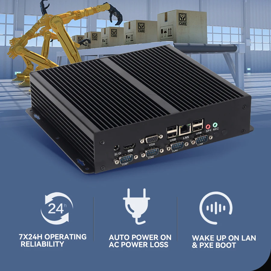 XCY X26G 산업용 미니 PC, 윈도우 XP/7/8/10, 리눅스 지원, 인텔 i5-3317U/1037U, 4개 COM RS232 포트, 8개 USB 포트, HDMI, VGA, 미니 PCIE, LVDS 지원