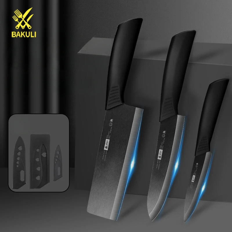 

BAKULI Fruit ceramic knives and kitchen knives, household fruit knives and tool sets, outdoor cutting knives, with knife covers