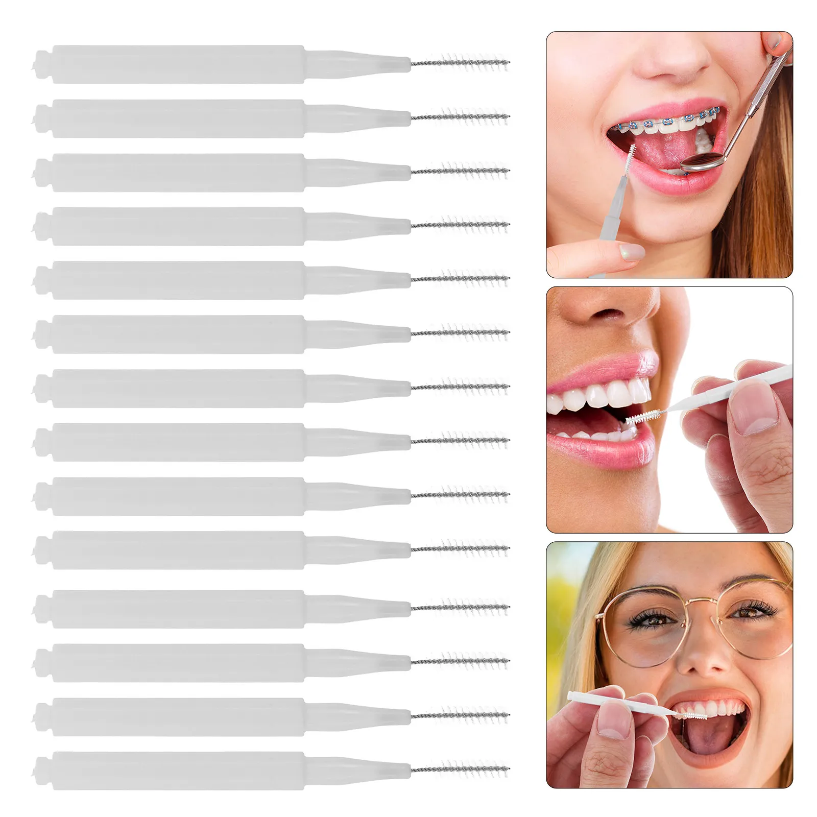 

30Pcs Interdental Brushes for Braces Portable Tooth Cleaning Tools Small Tapered Toothbrushes Compact Travel Oral