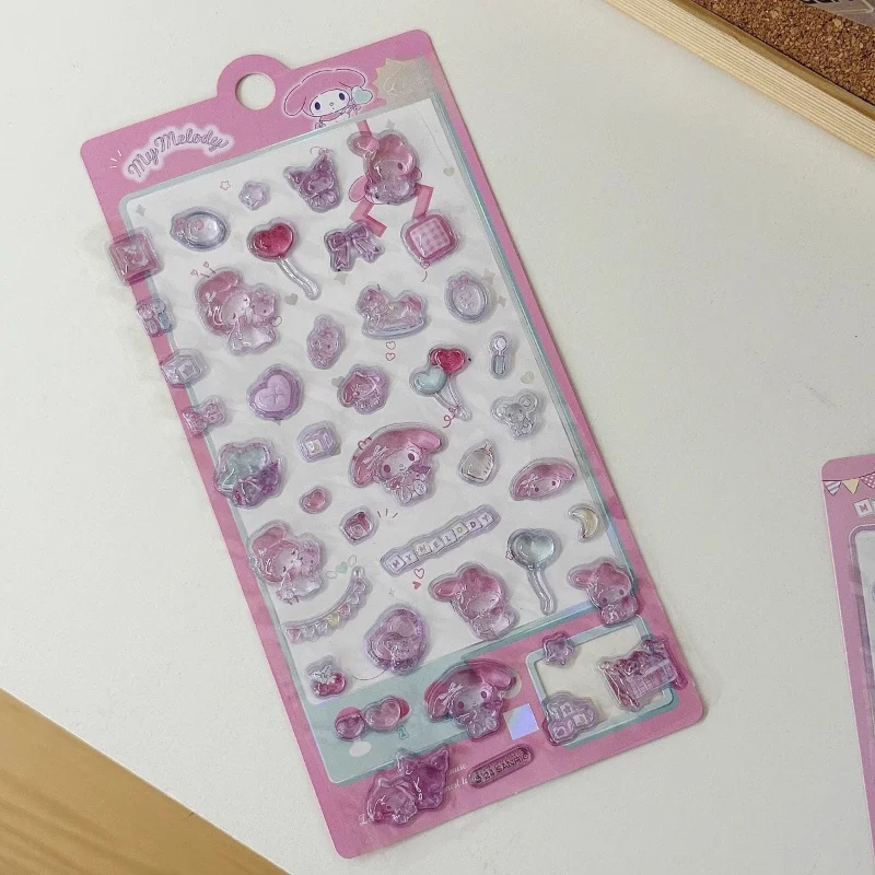 Sanrio Anime Cartoon My Melody 3D Jelly Stickers Cute Pen Camera Laptop Tablet PC Telefono Tazza Diario Valigia Decorazione Adesivo