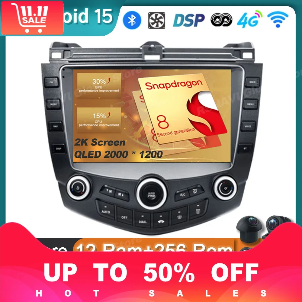 

Car Radio Android 15 For Honda Accord 7 2003 2004 2005 2006 2007 GPS Carplay Multimedia Player Navigation Stereo Auto Head Unit