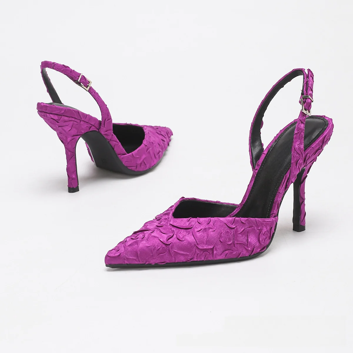Women's Unique Design Pointed Toe Stiletto Sandals Slingback Open Back Heels Euro-American Minimalist Luxury Party Shoes
