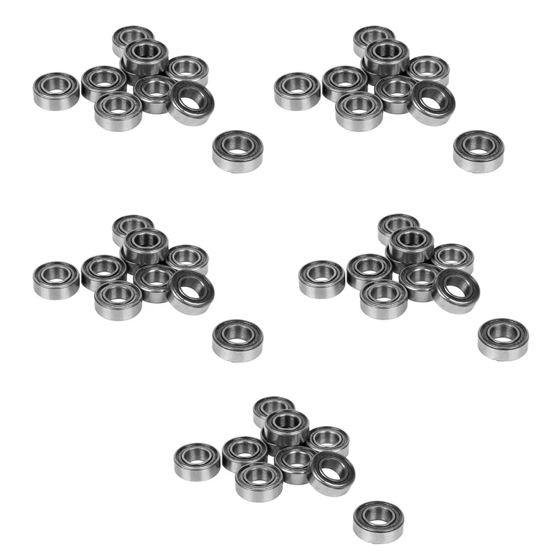 

50Pcs Miniature Rubber Sealed Metal Shielded Metric Radial Ball Bearing, MR126 ZZ 6 X 12 X 4MM