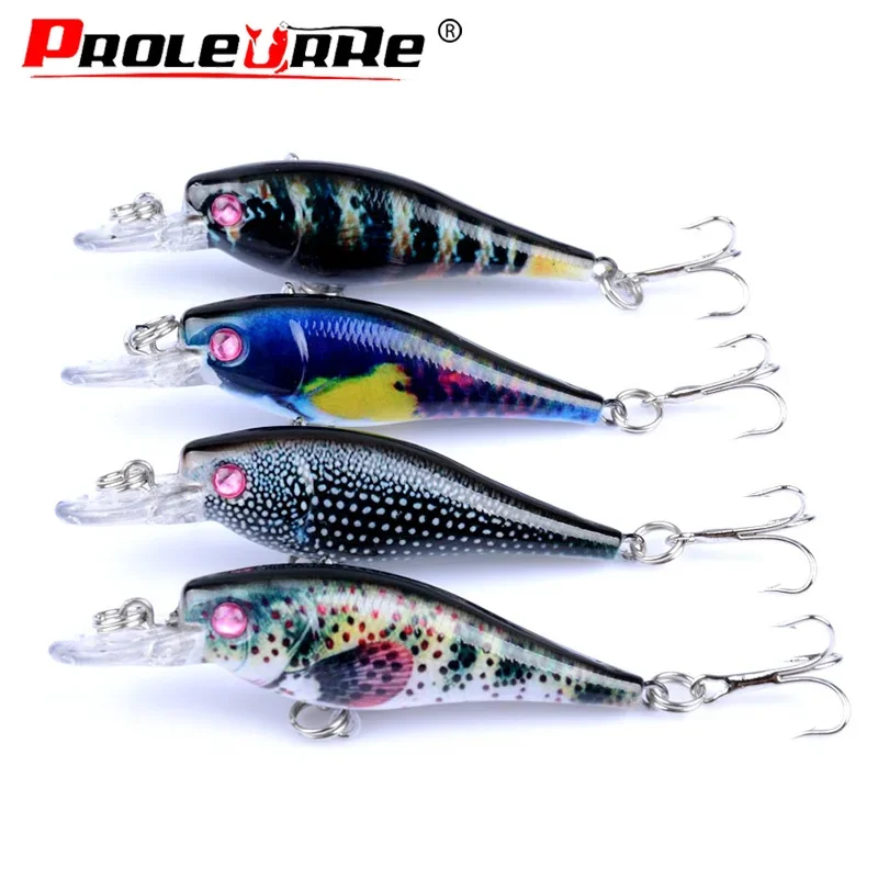 

4pcs/lot Top water fishing lure 65mm 4.7g minnow Artificial hard bait fishing tackle fishing kit jig wobbler lure jerk bait