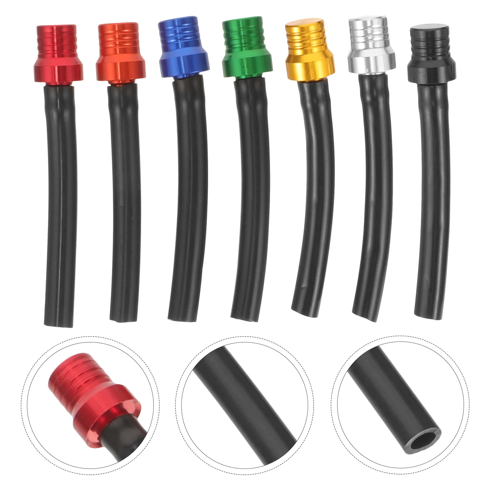 

7Pcs Motorcycle Gas Tank Caps Vent Hose ATV Accessories Aluminum Alloy Fuel Cap Black Red Green Silver Gold