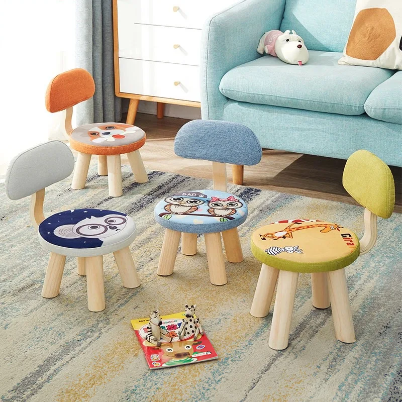 Kinderen Kleine Kruk Thuis Massief Houten Lage Kruk Moderne Minimalistische Rugleuning Kleine Stoel Slaapkamer Baby Veranderende Schoen Kruk