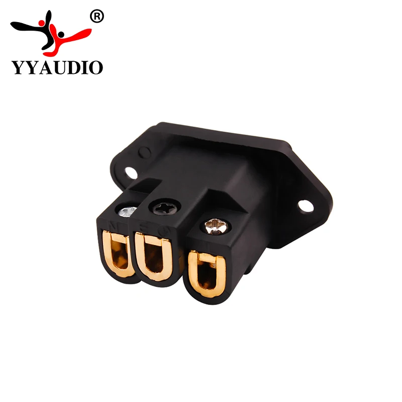 AC IEC ingresso presa a 3 Pin connettore elettrico AC rame puro placcato oro Audio fai da te HIFI Ac presa di corrente connettore presa ca