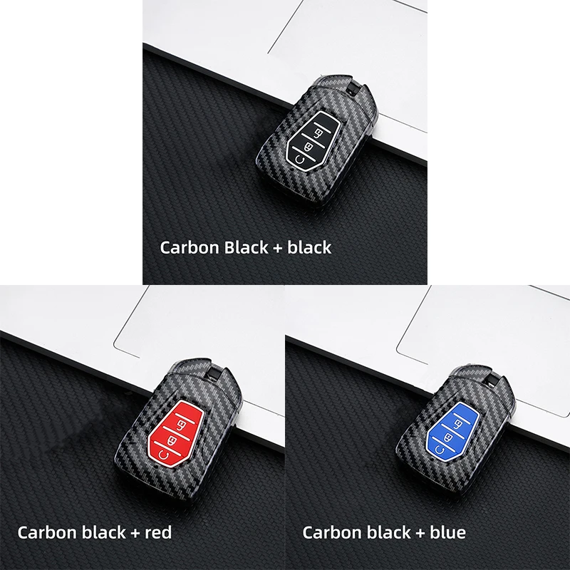 ABS Carbon Car Key Case For ISUZU Dmax D-max Mux 2021 2022+ D-max MU-X 3.0 Mux  Key Cover Case