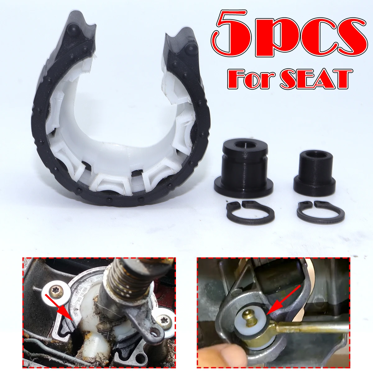 

5pcs/kit Upgrade Gear Cable Bushing MT Gearbox Bearing Shell ForSEAT Altea Arosa Ibiza Leon Rebuild Kit Shifter Lever Rod End