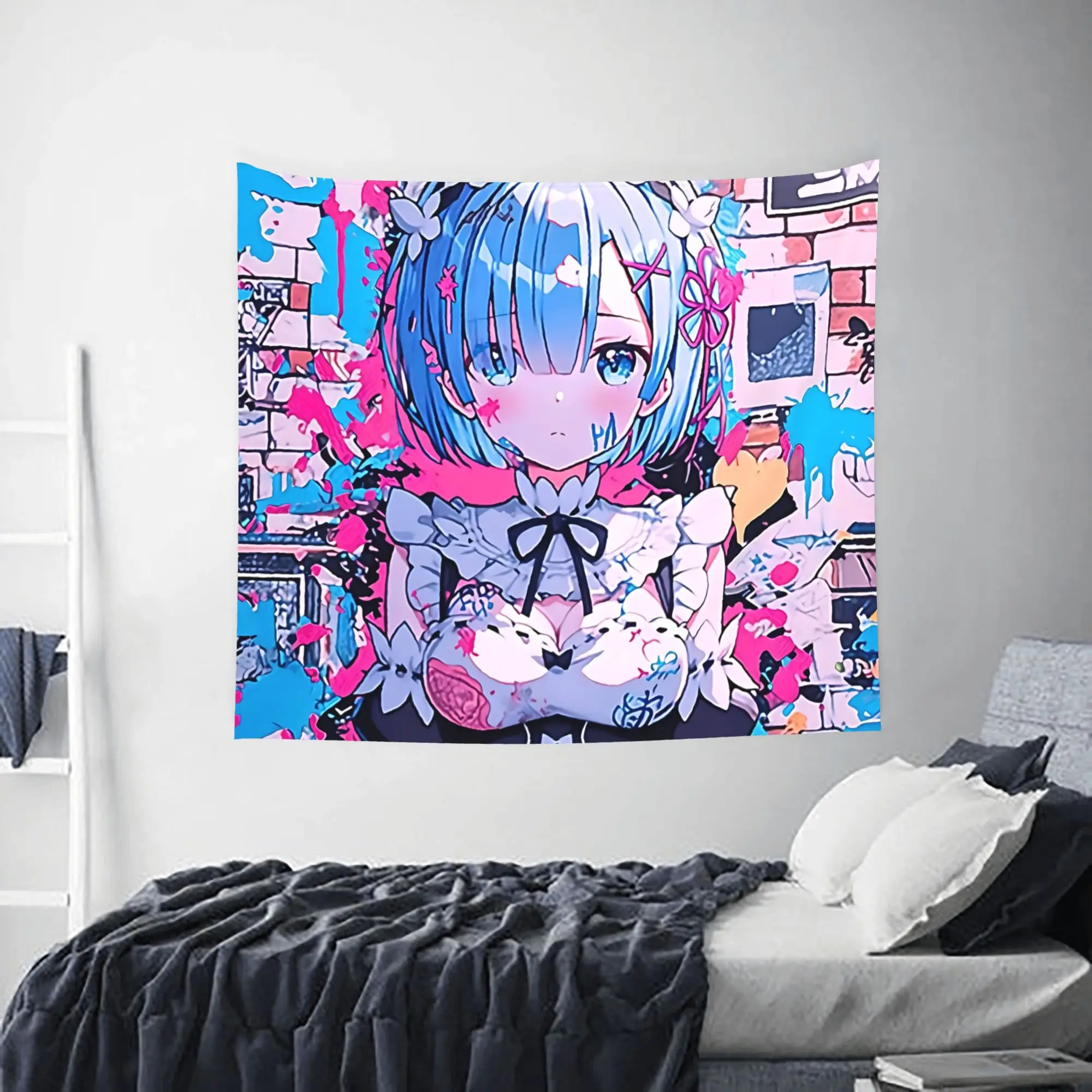 Re ZERO Anime Customized Tapestry  Wall Hanging Blanket Tapestry Home Decor Items Wall Decorations