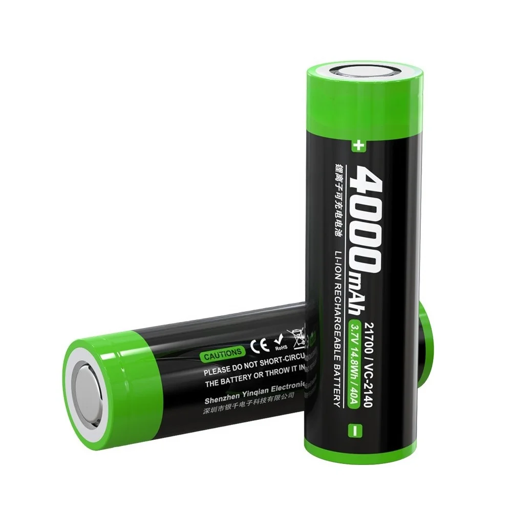 3.7 فولت 21700 بطارية ليثيوم 4000 مللي أمبير خلية الطاقة 40A التفريغ المستمر للدراجة الإلكترونية/الطائرة بدون طيار/Vape/RC بطارية ليثيوم أيون قابلة للشحن