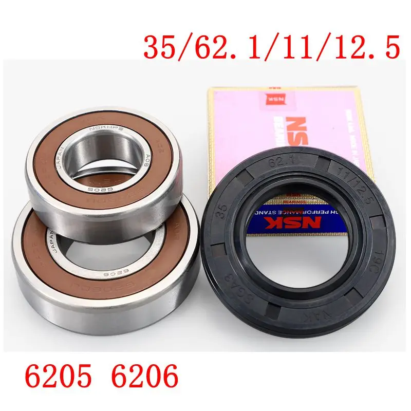 

for Galanz drum washing machine Water seal（35/62.1/11/12.5）+bearings 2 PCs（6205 6206）Oil seal Sealing ring parts