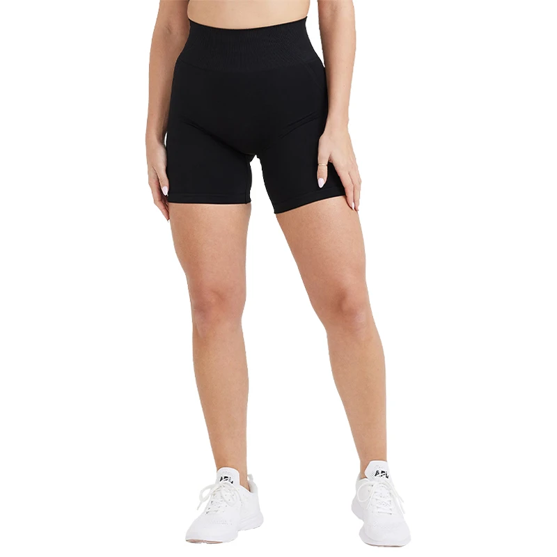 Pantalones cortos ajustados sin costuras para mujer, shorts de Yoga para entrenamiento, trajes suaves de cintura alta, ropa deportiva para Fitness,