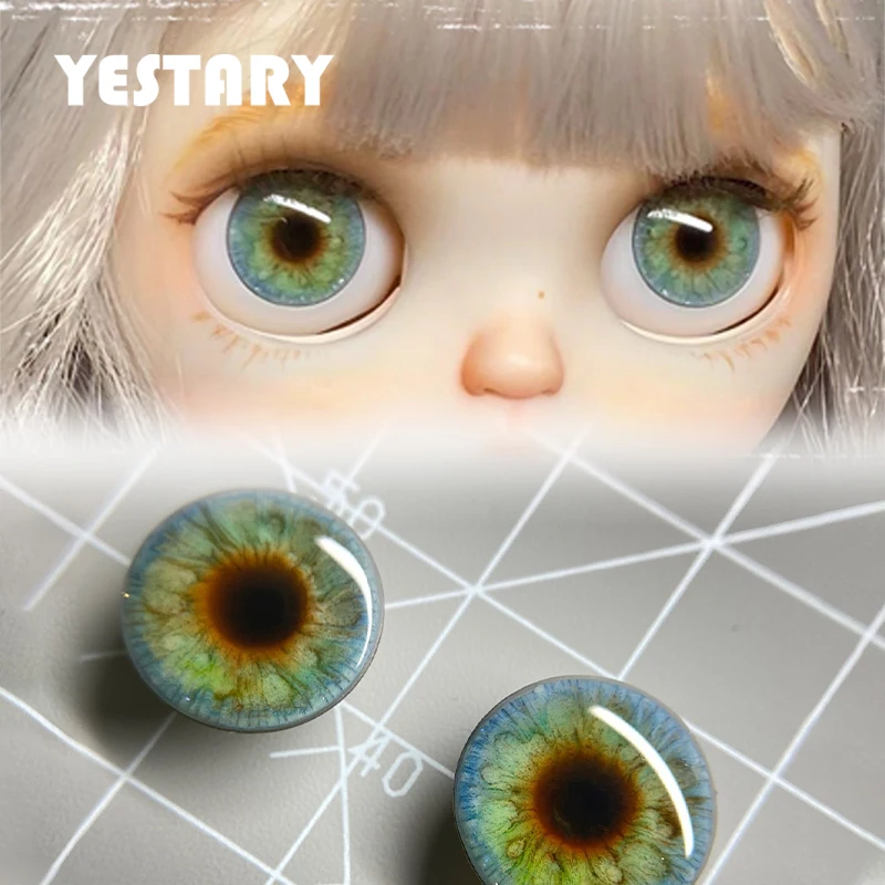 

YESTARY BJD Doll Accessories Eyes For Toys Blythe Magnet Eye Pieces Handmades Drip Glue Dried Flower Eye Pieces BJD Dolls Eyes