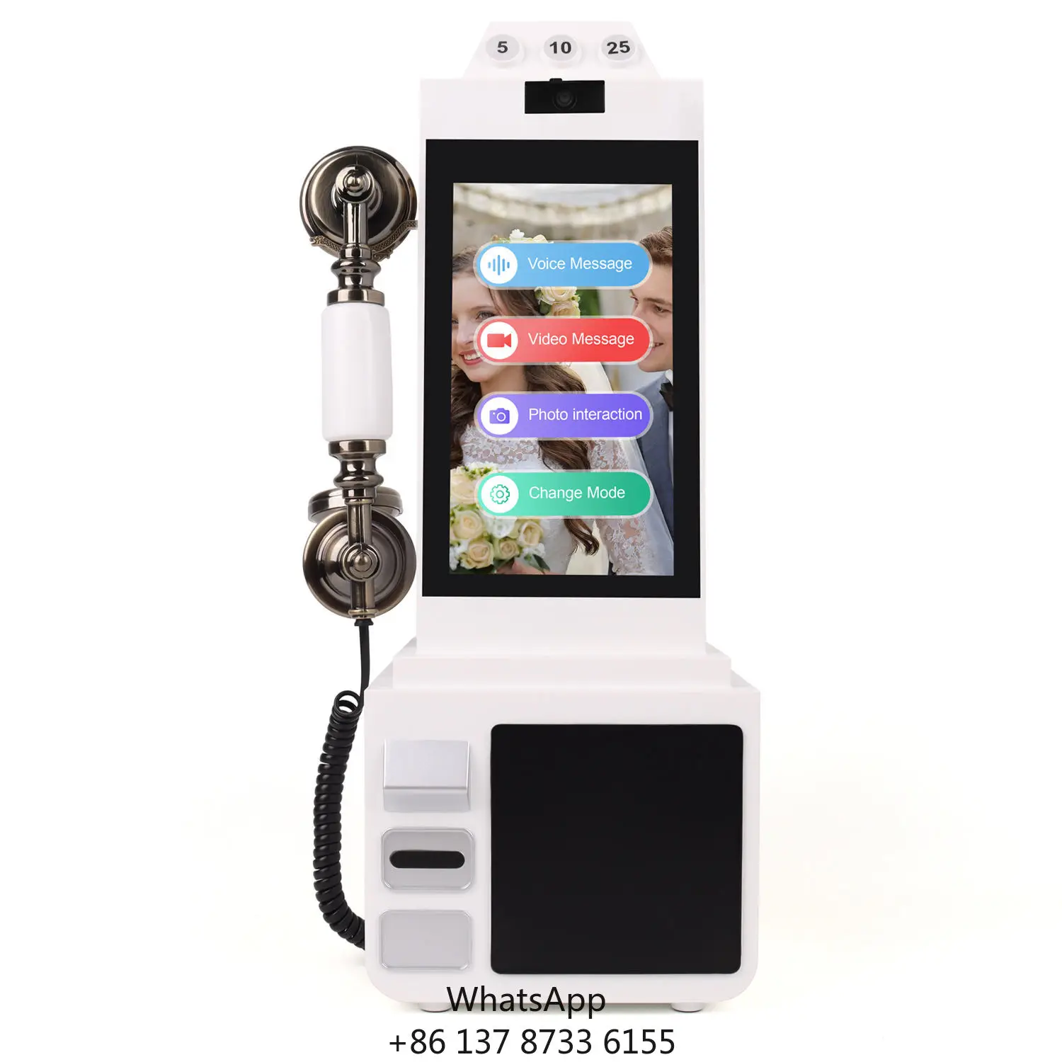 2026 Voice Recording Video Guestbook Phone 8'' Screen Touchable Video Audio Guestbook For Wedding Party Event