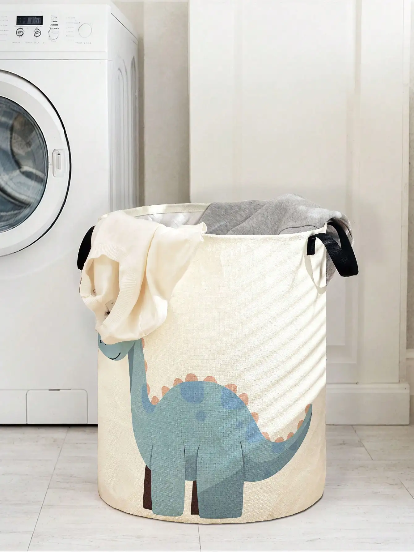 Cesto de roupa de dinossauro, balde de armazenamento de lona dobrável de grande capacidade, armazenamento de roupas e brinquedos infantis, banheiro doméstico