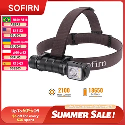 SOFIRN HS42 2100lm 6000K Multi light Sources 3000mah Headlamp SST40 LED Red light Torch USB C Rechargeable