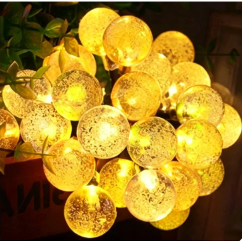 Solar Crystal Globe Lights, 200 LED Waterproof Outdoor Fairy String Lights for Garden Christmas Decor
