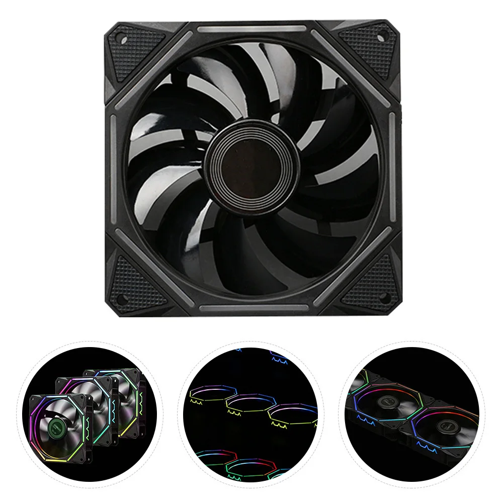 

Computer Cooling Fan 12cm Argb Double Light Effect Desktop Chassis Cooler High Airflow Hydraulic Bearing Shock-Absorbing Noise