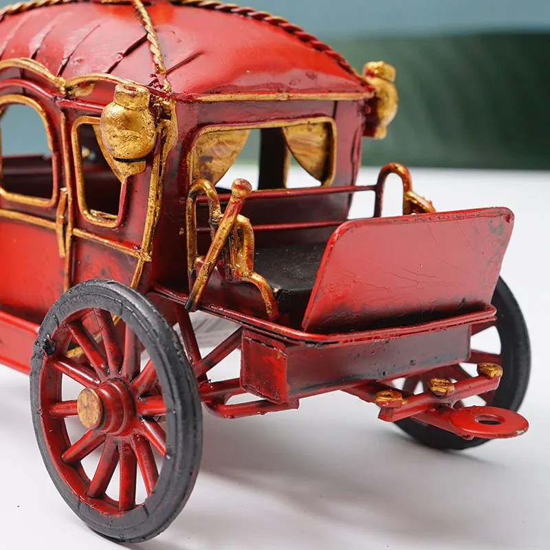 Vintage Decoration Pumpkin Car Model Metal Bedroom Home Accessories Miniature London Royal Industri