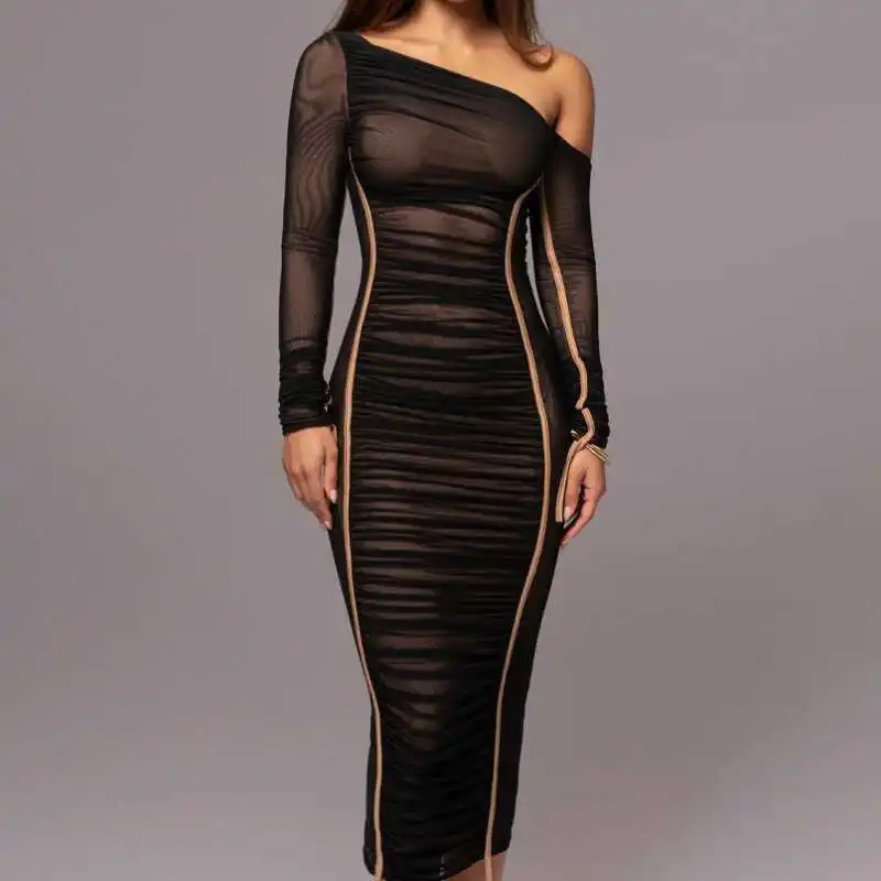 

Faionable One oulder Dr Women's Long Sve Me Patchwork Travel Vaion Sexy mid Waist H pe Summer Dr