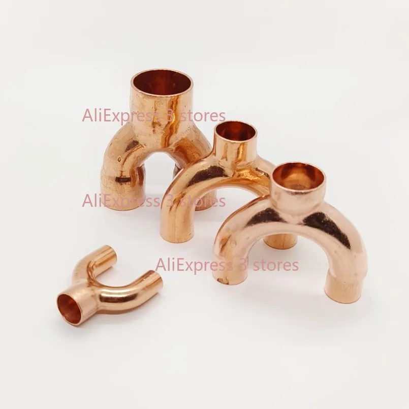 6-35mm Copper Fitting Equal Big Y Type 3 Ways Socket Welding Pipe Connector for Air Conditioning Refrigeration 1pc