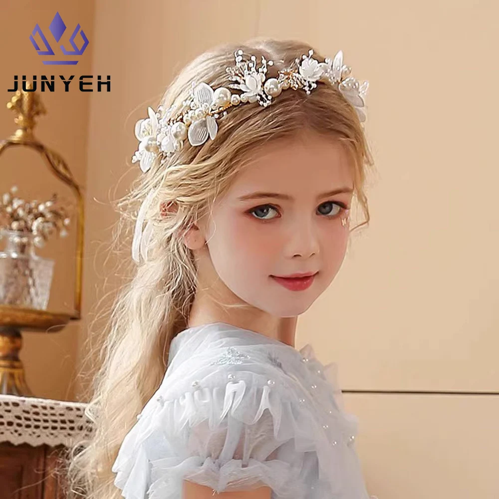 Children\'s Garland Headband Pearl Crown Girl Princess Korean Headdress Performance Flower Girl Wedding Accessories For Kids