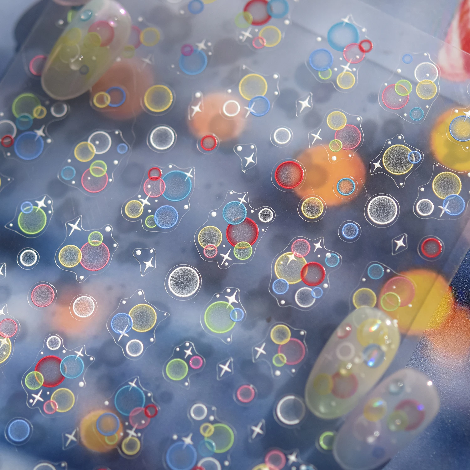 1 pz adesivi per unghie a bolle colorate accessori per nail art stile prospettiva semplice decorazione per nail art adesivi in rilievo 5D