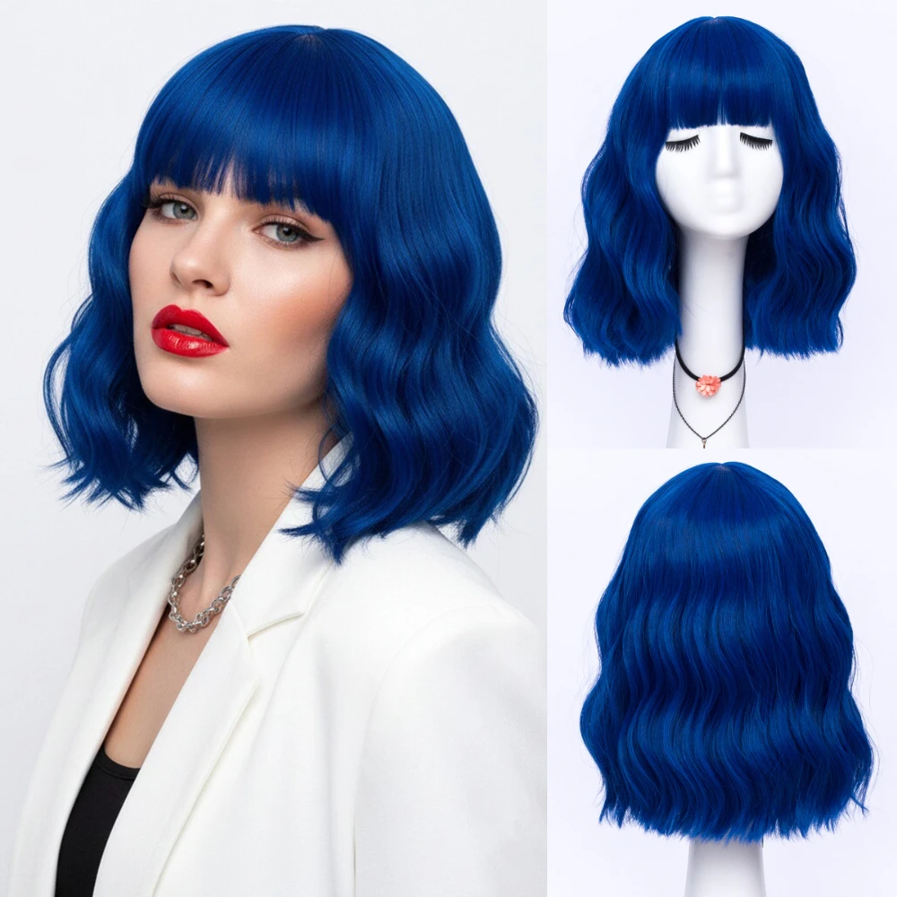 

Women Pretty Short Bob Wig Natural Fashion Cute Colored Synthetic Cosplay Anime Party Wigs