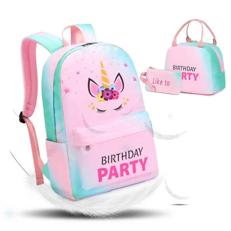 

New Backpack For Kids Girls School Backpack With Lunch Box Teens Girls Bookbags Set Children's Waterproof Schoolbag