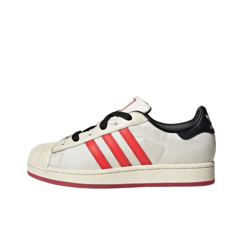 Adidas Originals Superstar 2 Low top Skateboard Shoes Women's White Red Black JH7757