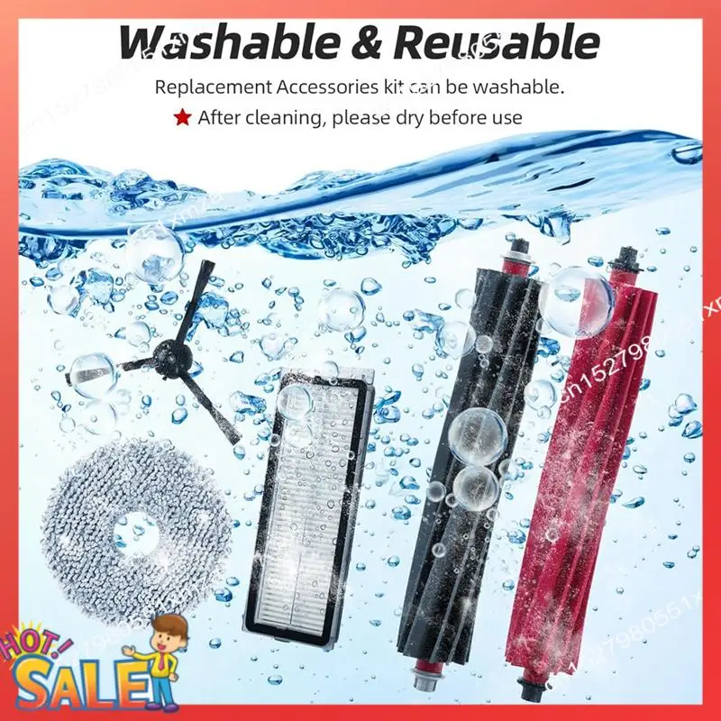 ABCL For Roborock Qrevo Master/ V20/ P10s Pro Robot Vacuum Cleaner Accessories Kit Main Side Brush HEPA Filter Mop Cloth