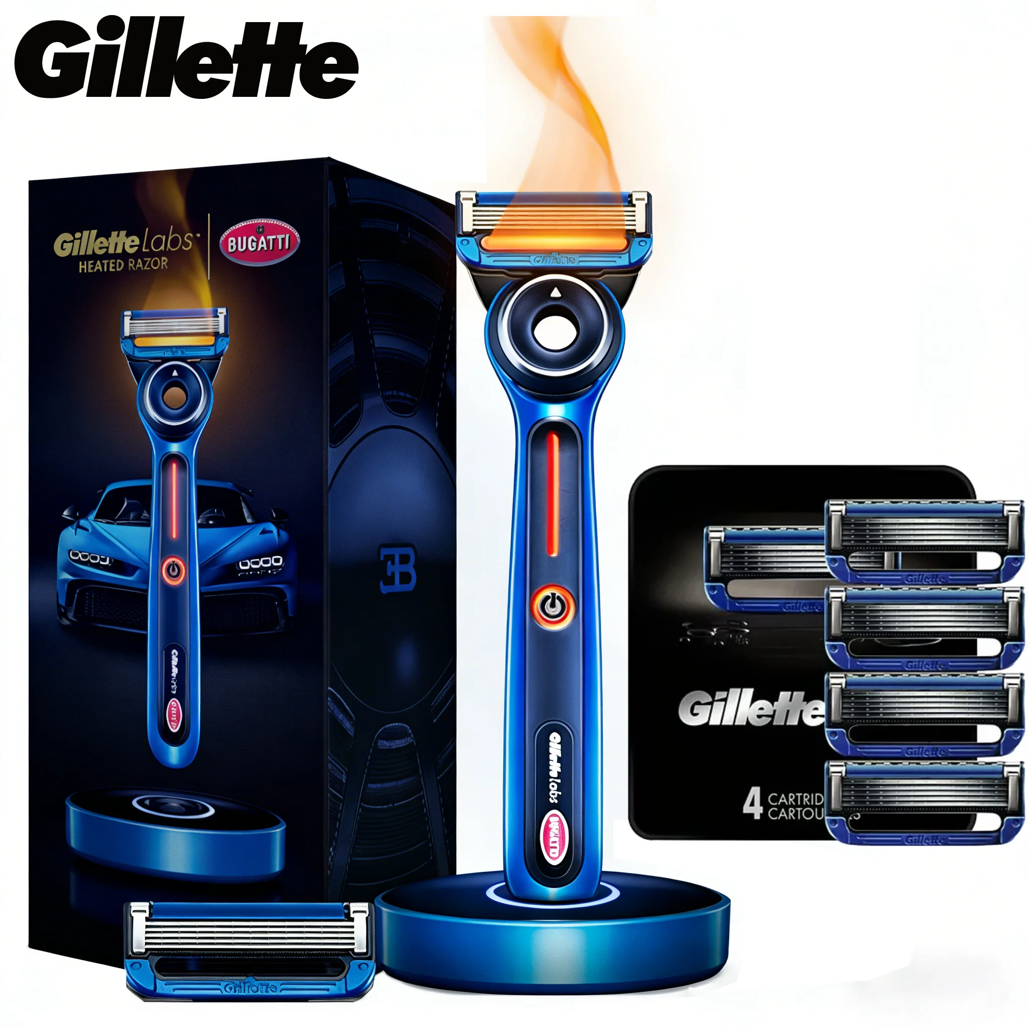 

Gillette Labs Heated Razor for Men, Starter Shave Kit by Gillette Labs, 1 Handle, 2 Razor Blade Refills, 1 Charging Dock