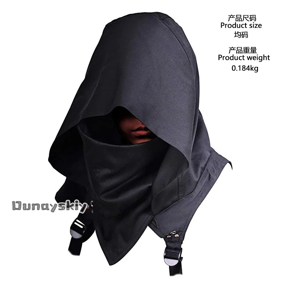 Cyberpunk Cospaly capa con capucha disfraces con capucha sombrero de asesino traje de guerrero y uso diario trajes de disfraz de juego de rol de Halloween