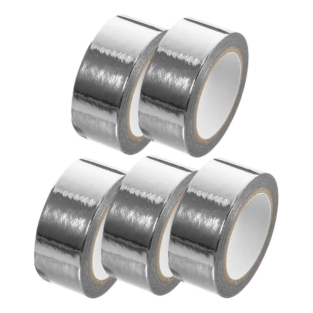 

5 Rolls Single Color Foil Washi Tape Decorative Paper Crafts Lightweight Easy to Use Carry Journaling Supplies Metallic