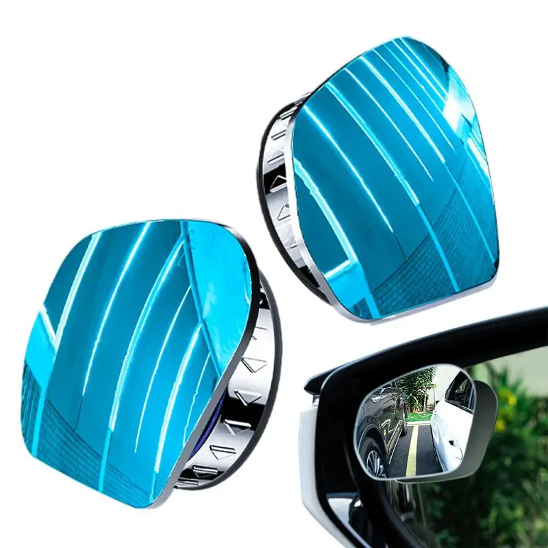 

Universal 2pcs Auxiliary Rearview Mirror Adjustable 360 Degrees Small Mirror Blindspot Side Rear View Mirrors with Suction Cup