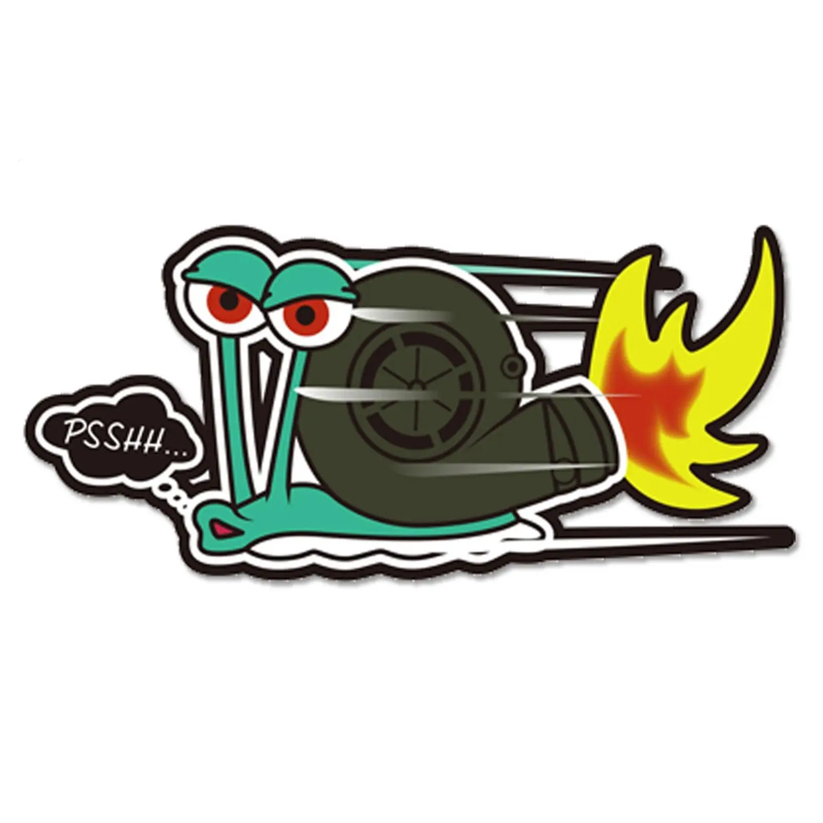Zabawna naklejka z turbodoładowanym ślimakiem, kreskówkowa naklejka winylowa z ognistym ślimakiem na motocykle, samochody i laptopy, unikalny humorystyczny dodatek.