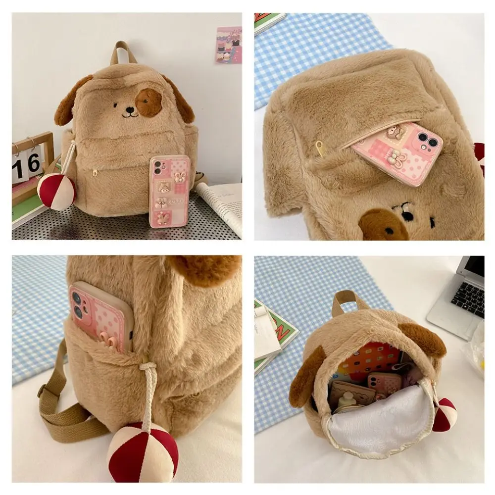 Soft Doll Cartoon Puppy Backpacks Large Capacity JK Lolita Plush School Bag Dog Animal Shoulder Bag Girls