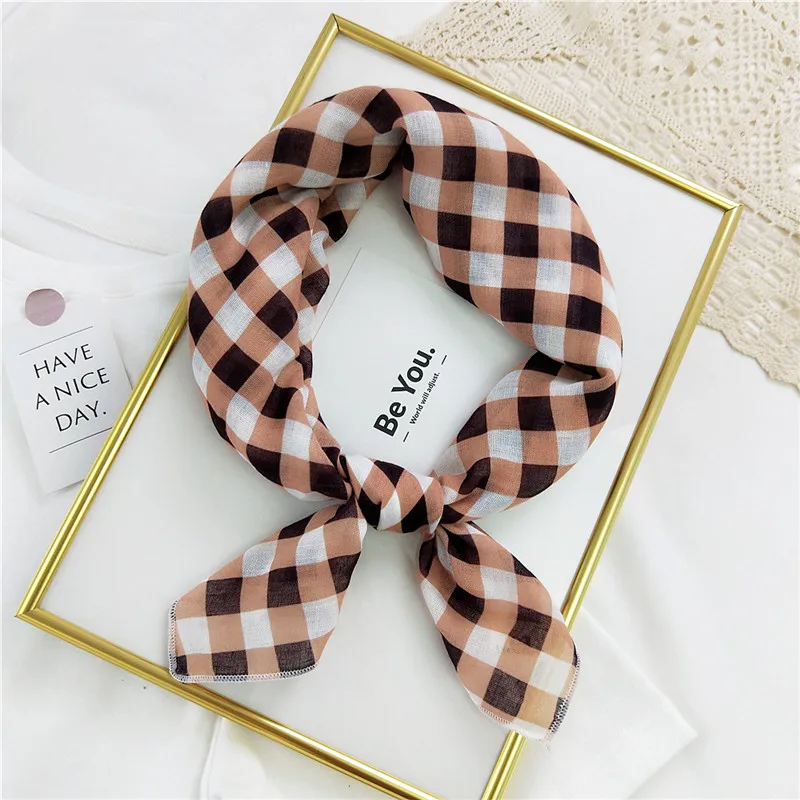 58cm Cotton Linen Square Scarves Women Decorative Scarf Spring Autumn Summer Headband Decoration Neck Scarf Neckerchief Turban