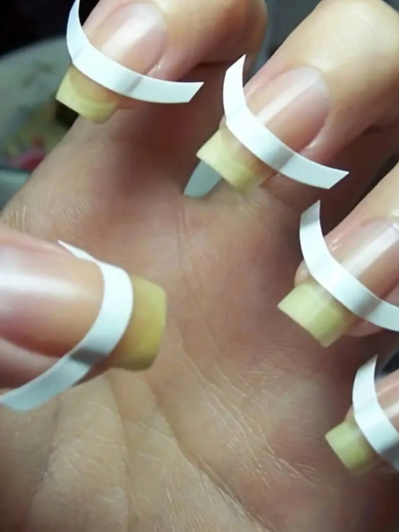 

6 Sheets/288pcs French Style Nail Art Stickers With Stripe Guidelines, Diy Nail Design Decoration Stencil Tool.