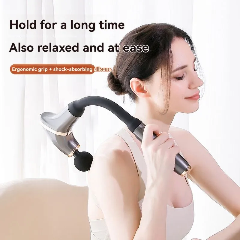 Dropship-LCD Screen,Multi-Speed Adjustable Handheld Curved Fascia Gun For Full Body Massage Professional Use