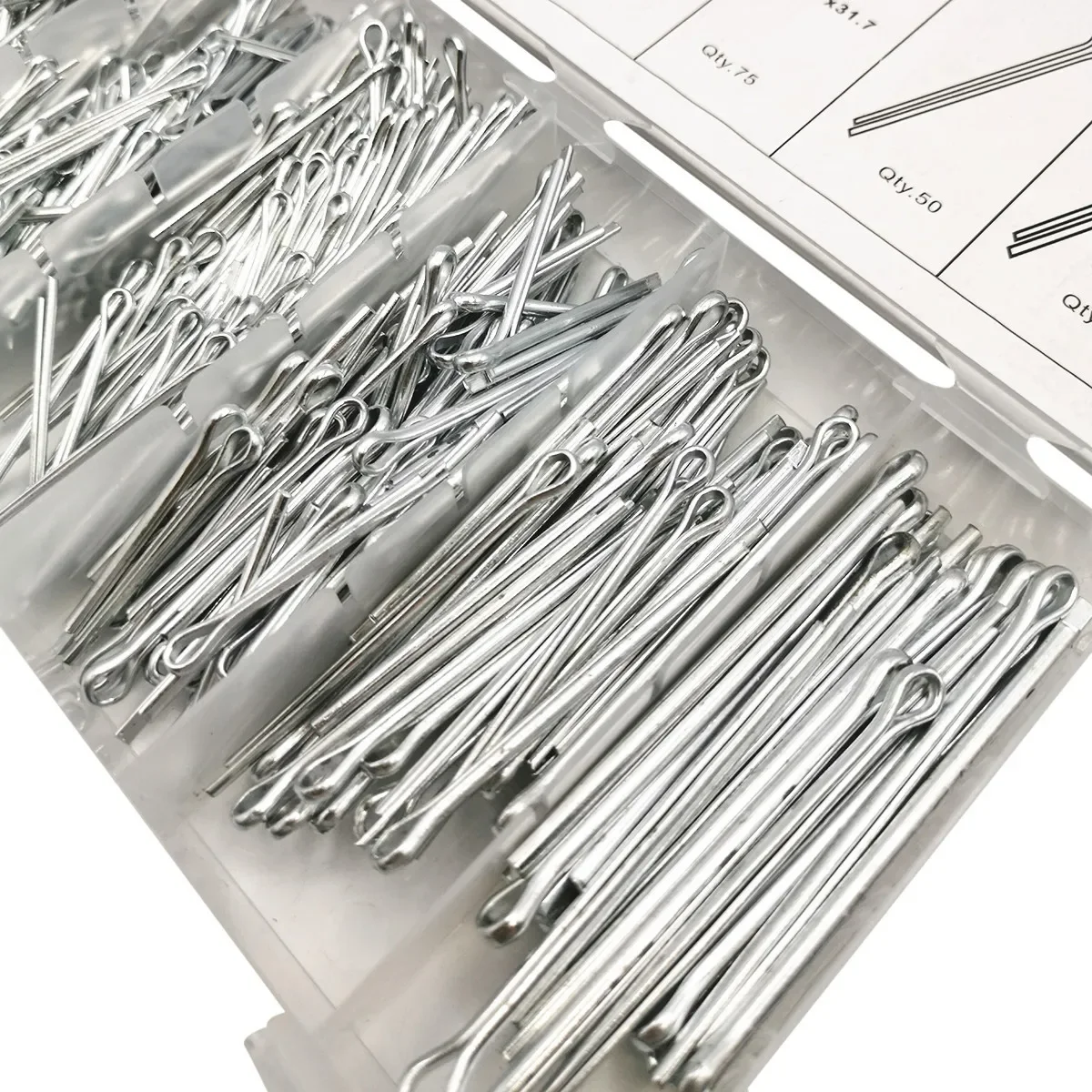 555 Pcs/box M1.5 M2 M2.5 M3 M4 Steel U Shape Type Spring Cotter Hair Pin Split Clip Clamp Tractor Open Elastic Pin for Car